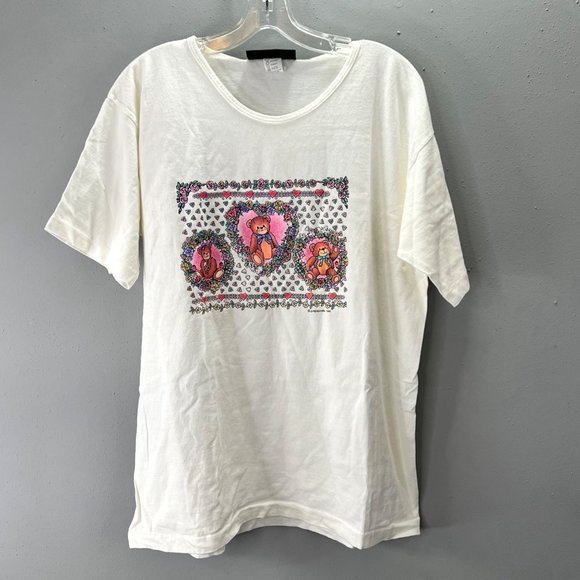 Vintage Olympic Games Collection 1996 Hanes T Shirt Teddy Bear Floral size XL - Picture 1 of 6